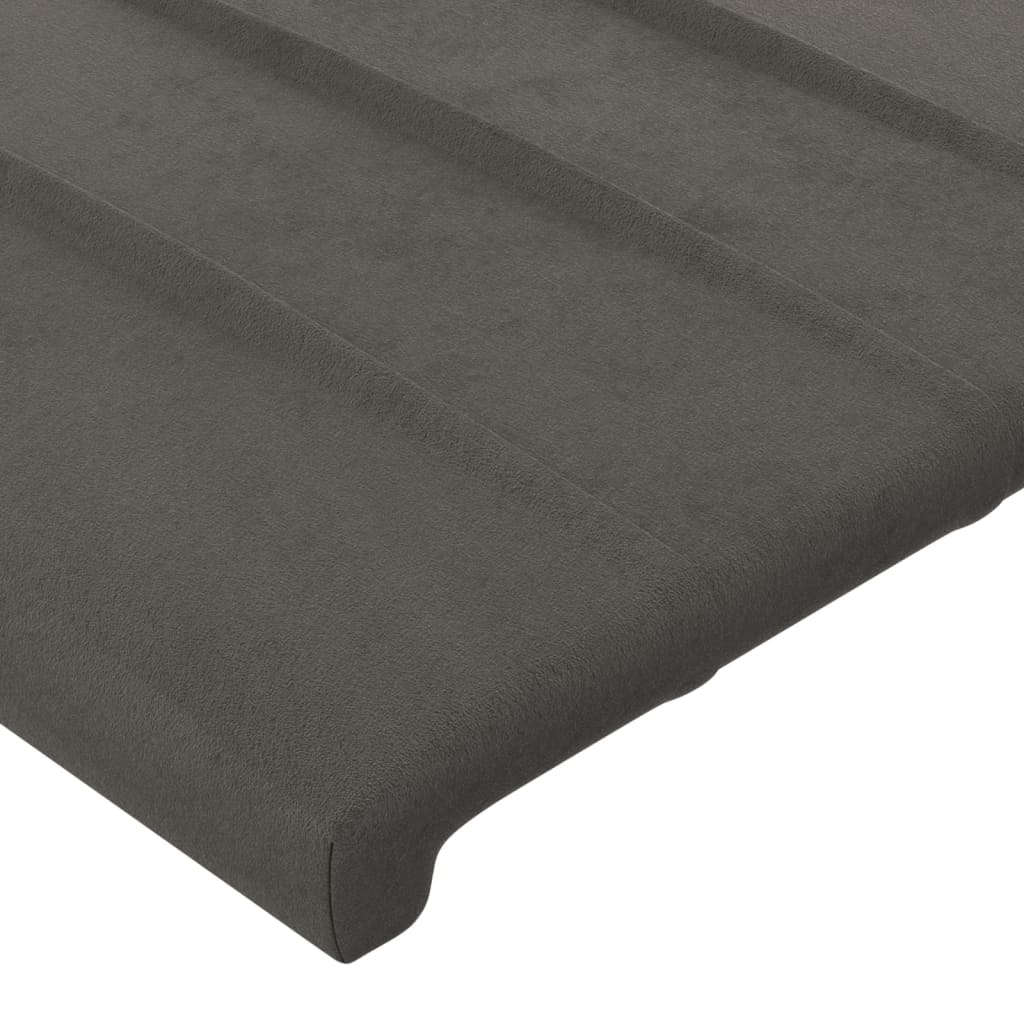 Uzglavlje tamno sivo 100x5x118/128 cm baršunasto