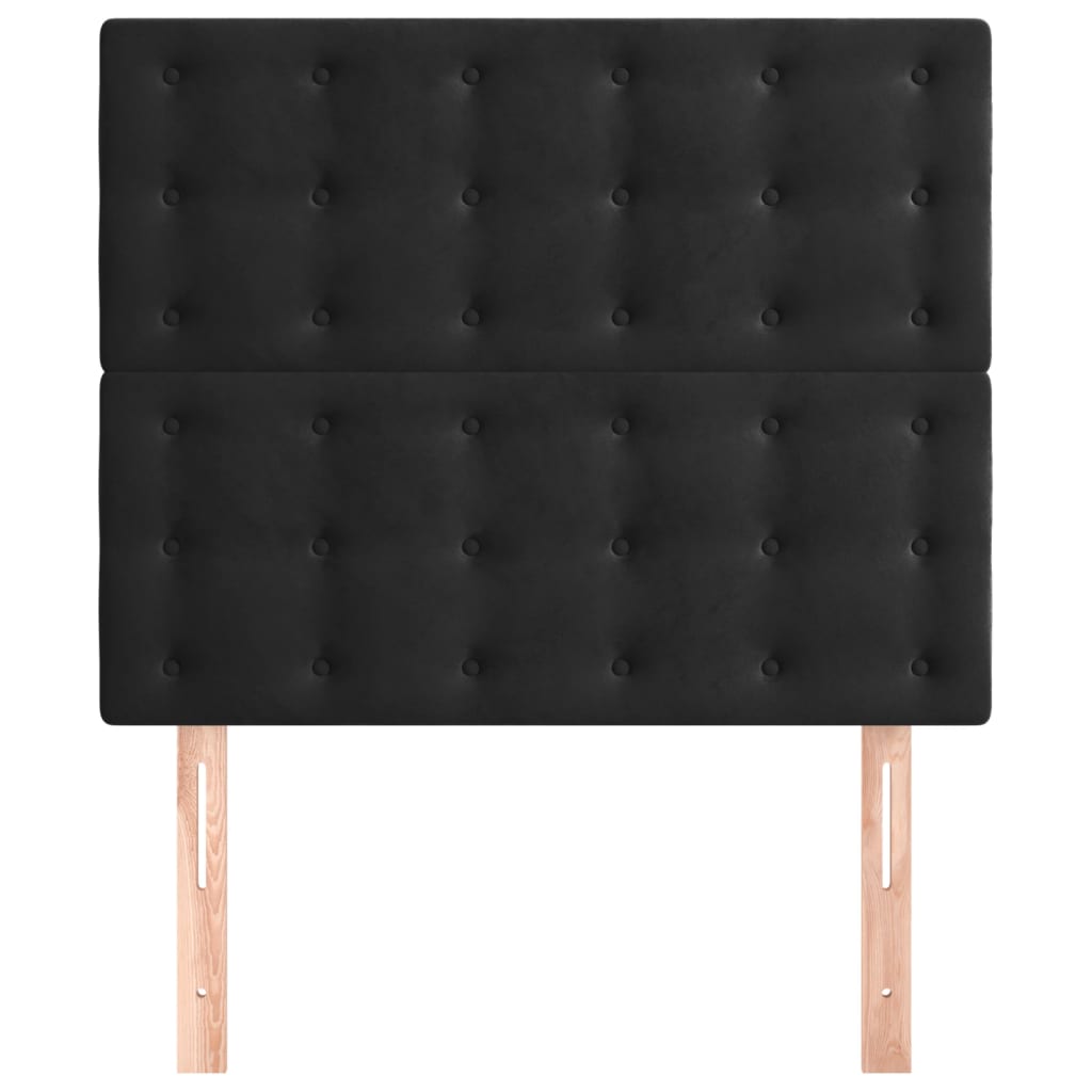 Uzglavlje Crno 90x5x118/128 cm Baršunasto