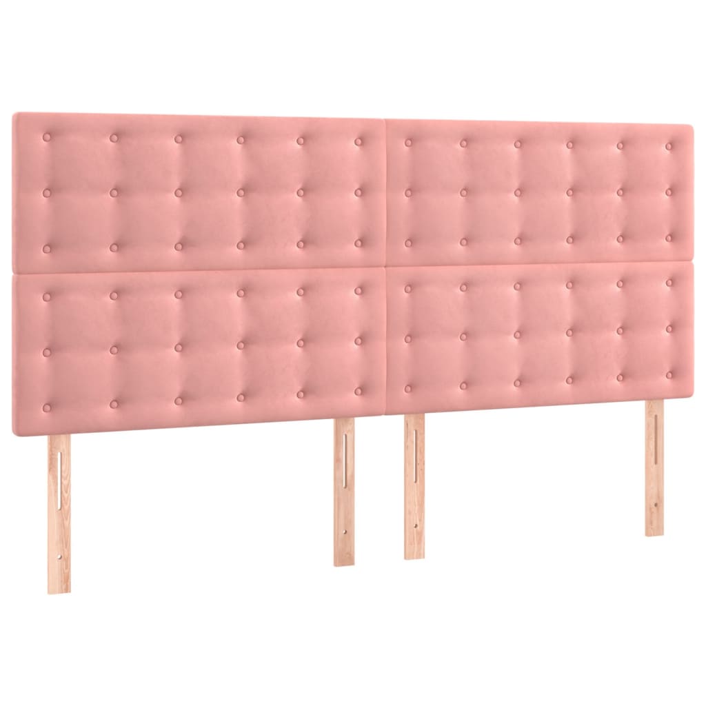 Uzglavlje roza 160x5x118/128 cm baršunasto