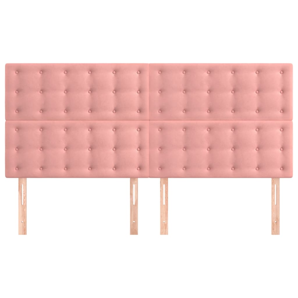 Uzglavlje roza 160x5x118/128 cm baršunasto