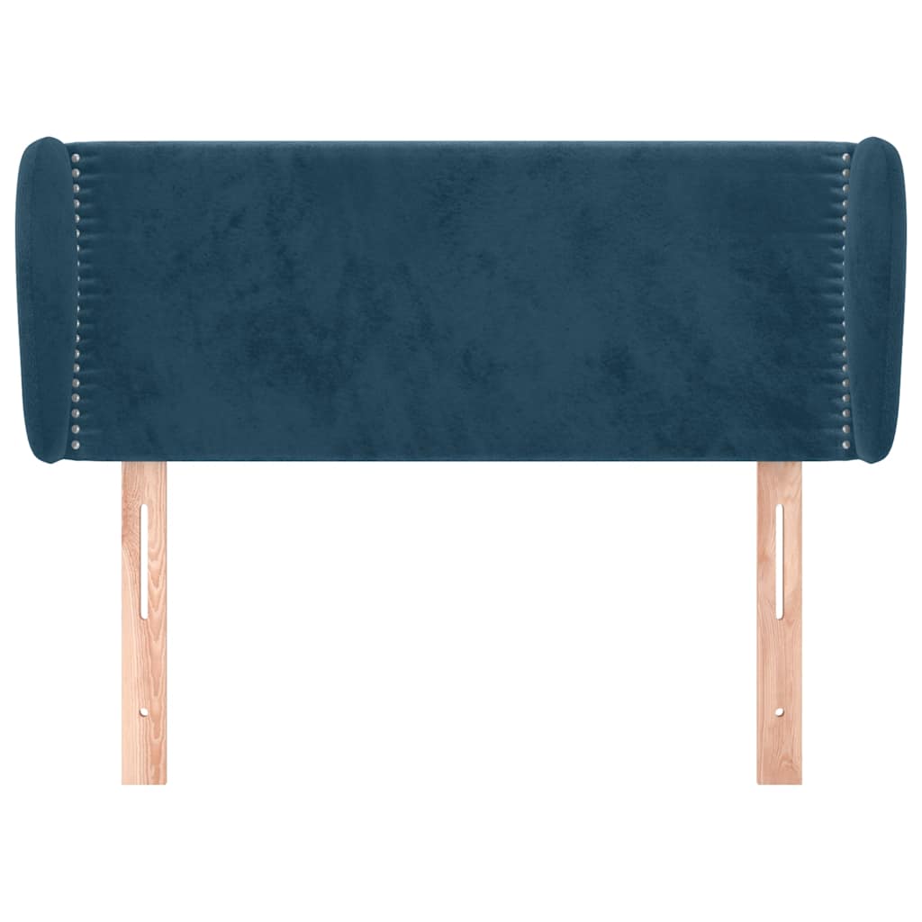 Uzglavlje s ušima tamnoplavo 103x23x78/88 cm baršunasto
