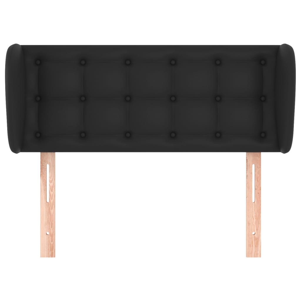 Uzglavlje s ušima crno 93x23x78/88 cm od umjetne kože