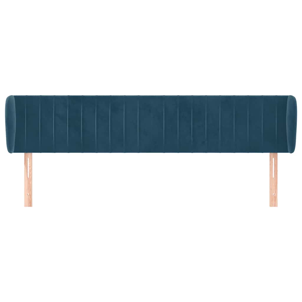 Uzglavlje s ušima tamnoplavo 203x23x78/88 cm baršunasto