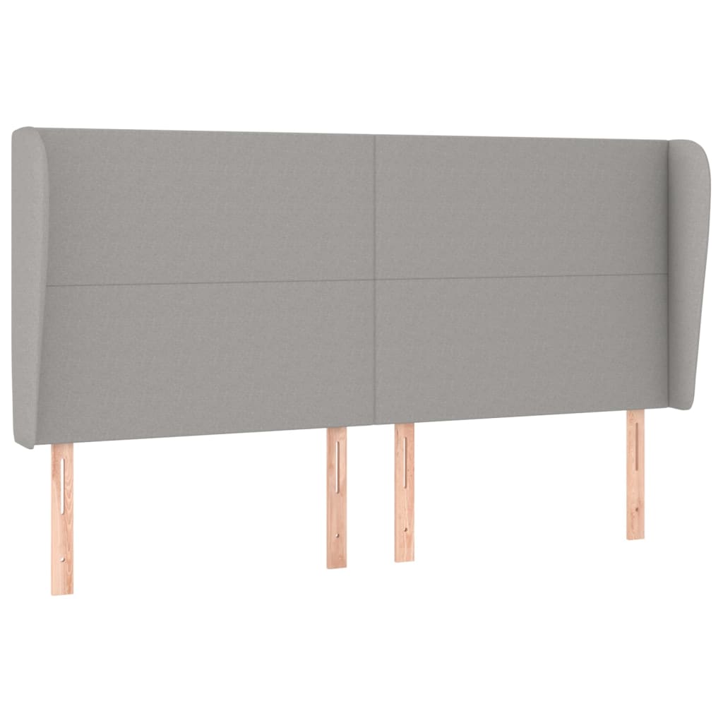 Uzglavlje s ušima svjetlosivo 203x23x118/128 cm od tkanine