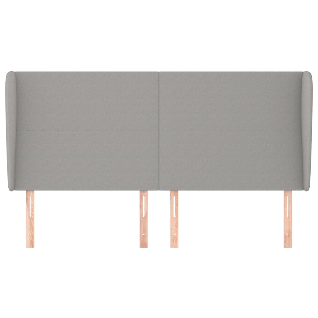 Uzglavlje s ušima svjetlosivo 203x23x118/128 cm od tkanine
