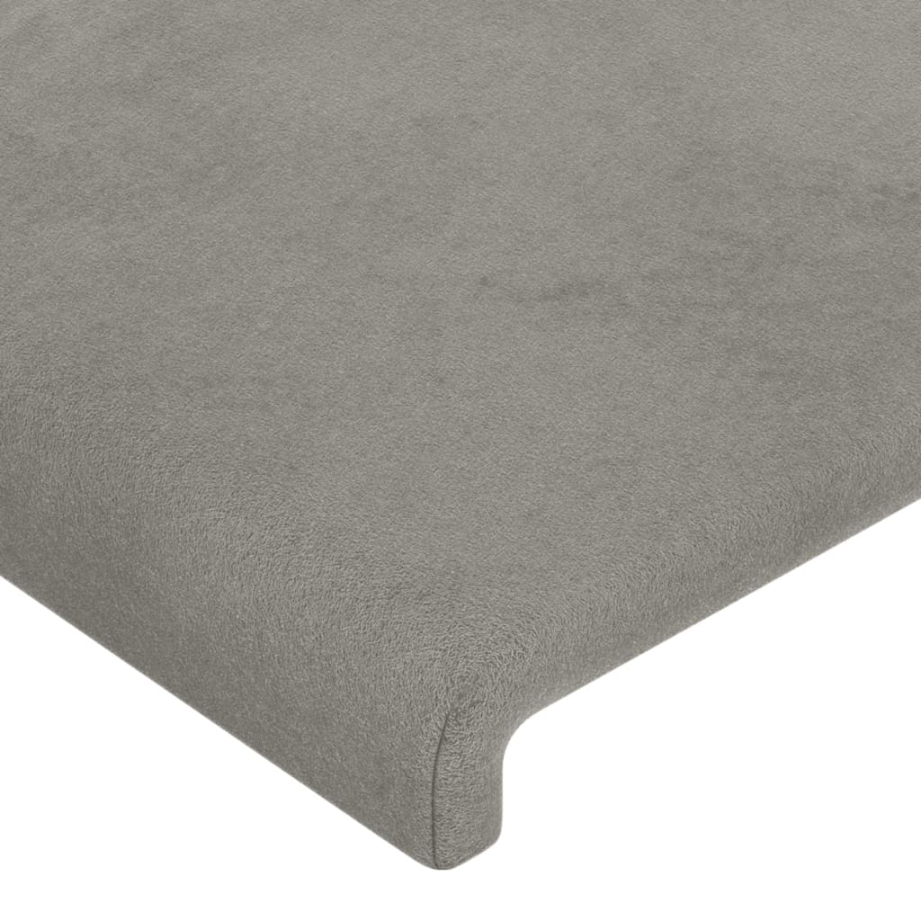 Uzglavlje s ušima svjetlosivo 93x23x118/128 cm baršunasto