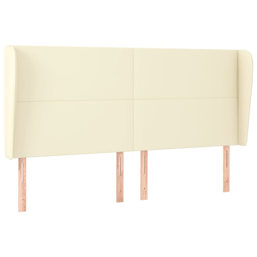 Uzglavlje s ušima krem 163x23x118/128 cm od umjetne kože