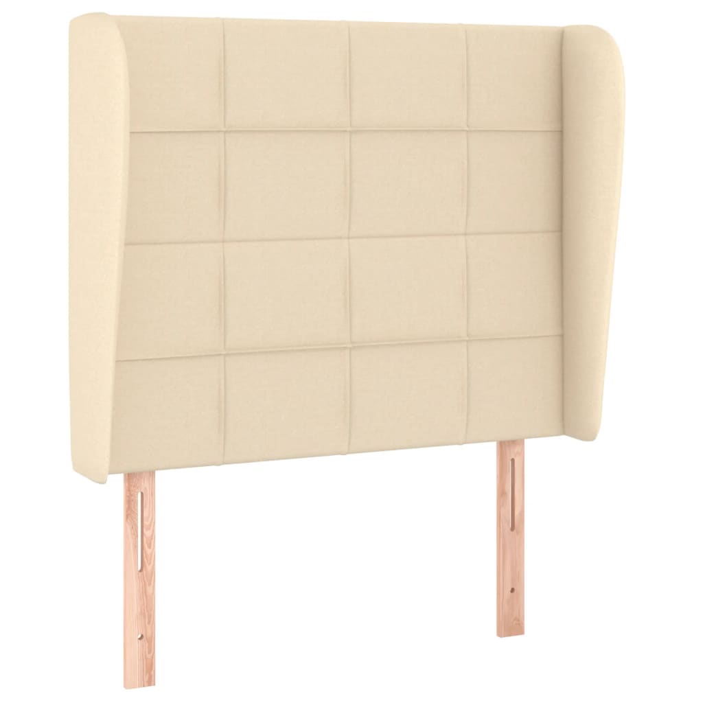 Uzglavlje s ušima krem 103x23x118/128 cm od tkanine