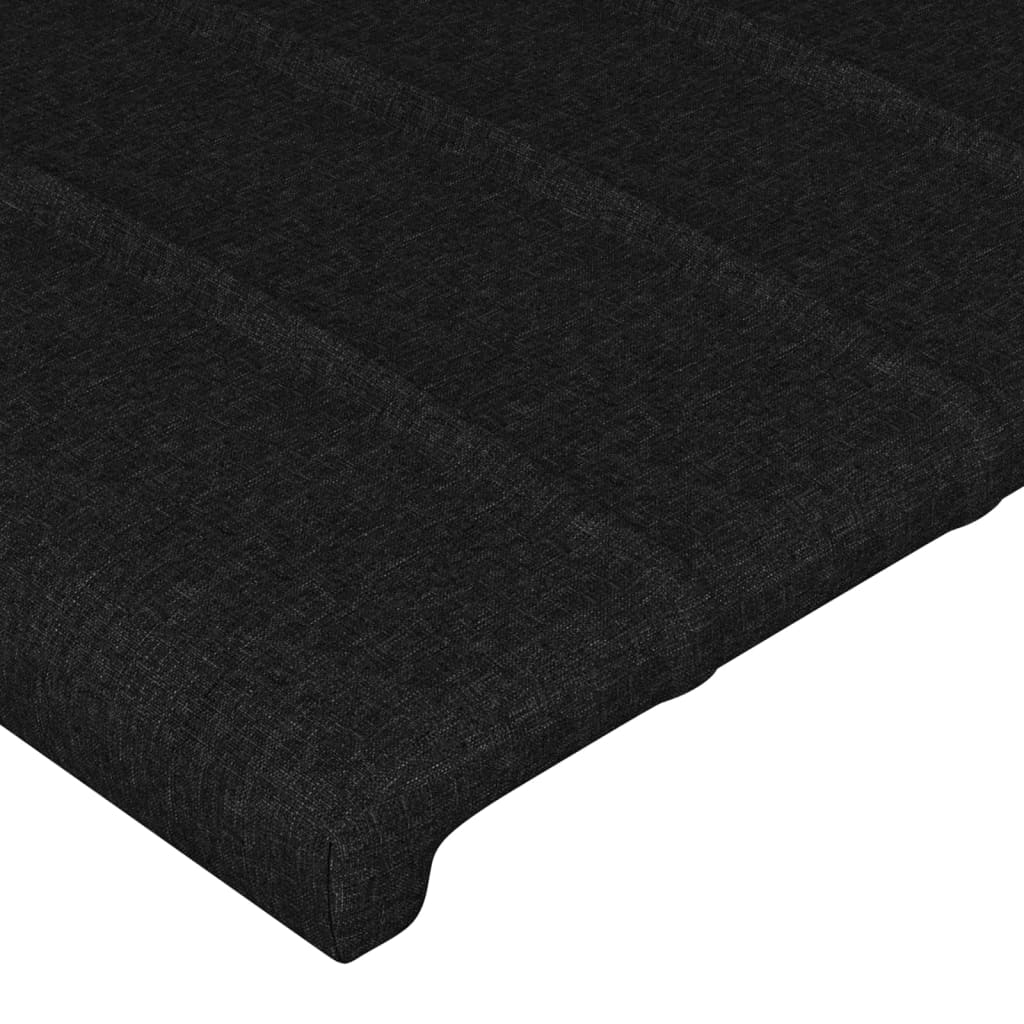 Uzglavlje s ušima crno 103x23x118/128 cm od tkanine