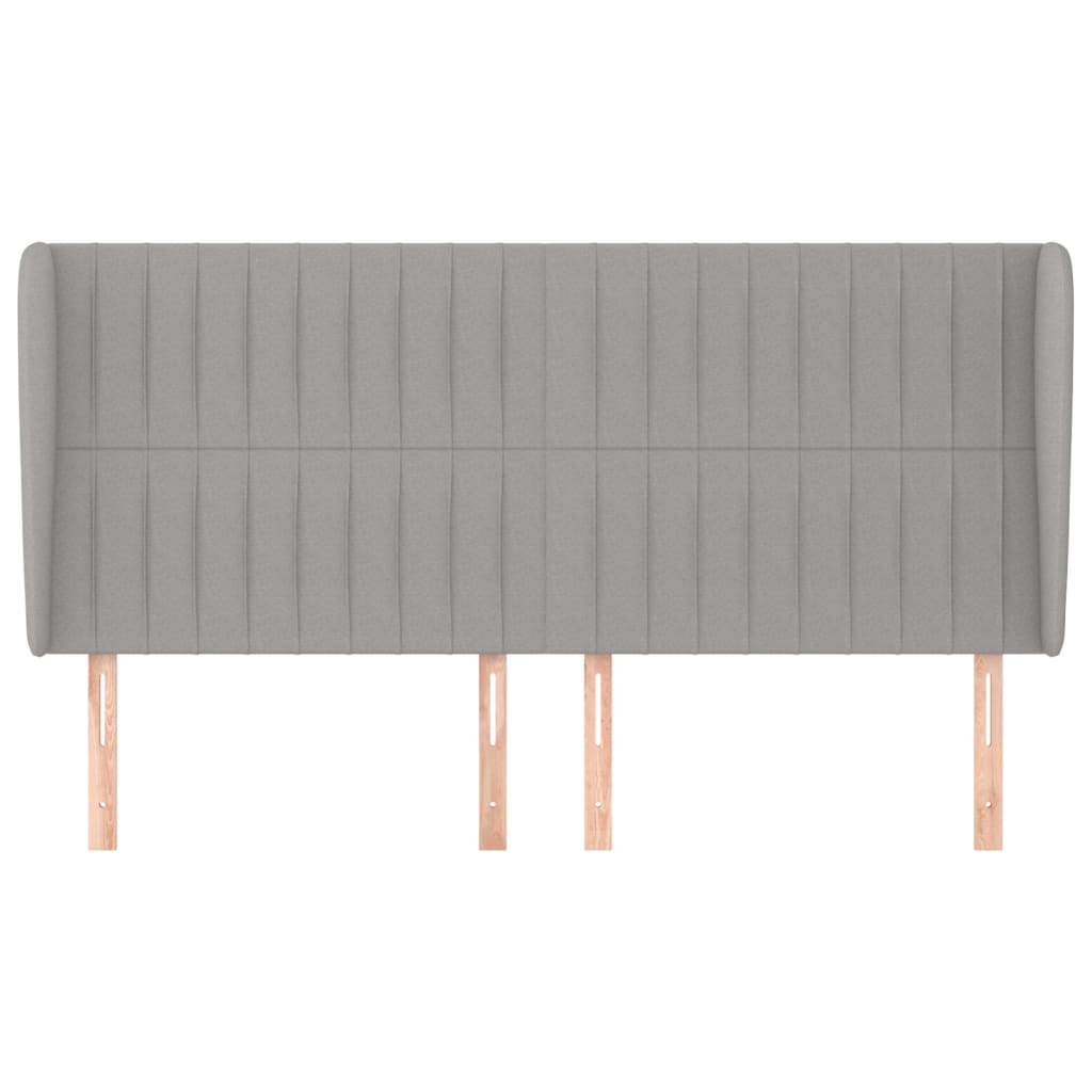 Uzglavlje s ušima svjetlosivo 203x23x118/128 cm od tkanine
