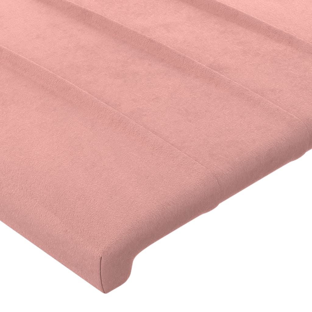Uzglavlje s ušima ružičasto 203x23x118/128 cm baršunasto