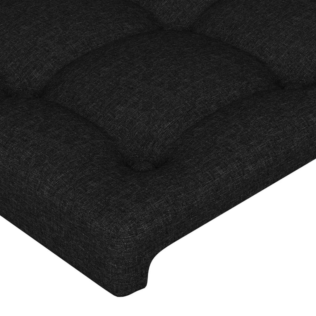 Uzglavlje s ušima crno 163x23x118/128 cm od tkanine