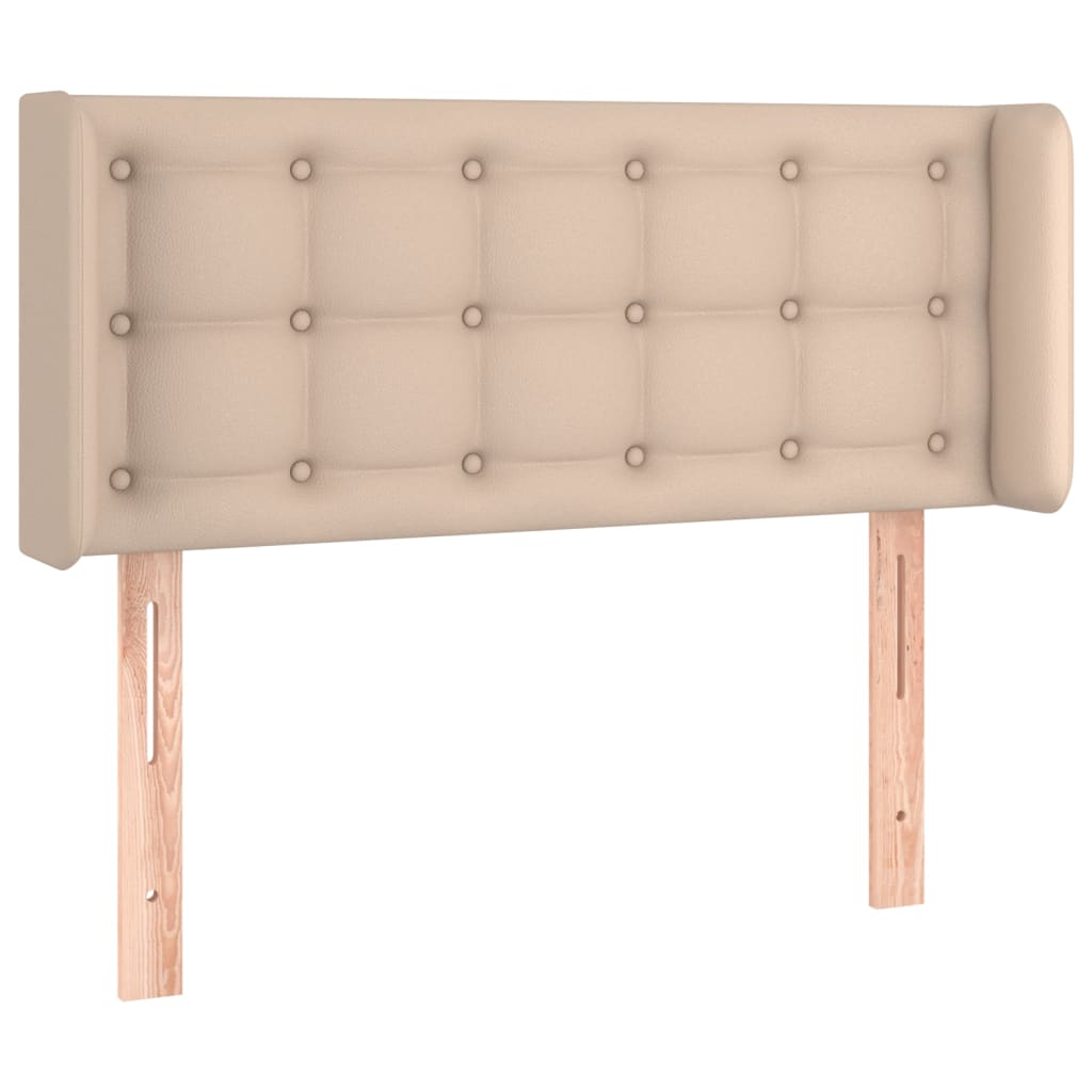Uzglavlje s ušima boja cappuccina 103x16x78/88 cm umjetna koža