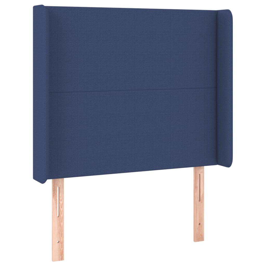 Uzglavlje s ušima plavo 103x16x118/128 cm od tkanine