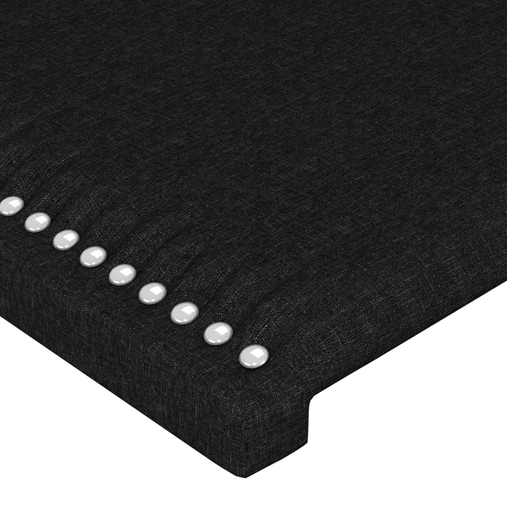 Uzglavlje s ušima crno 93x16x118/128 cm od tkanine