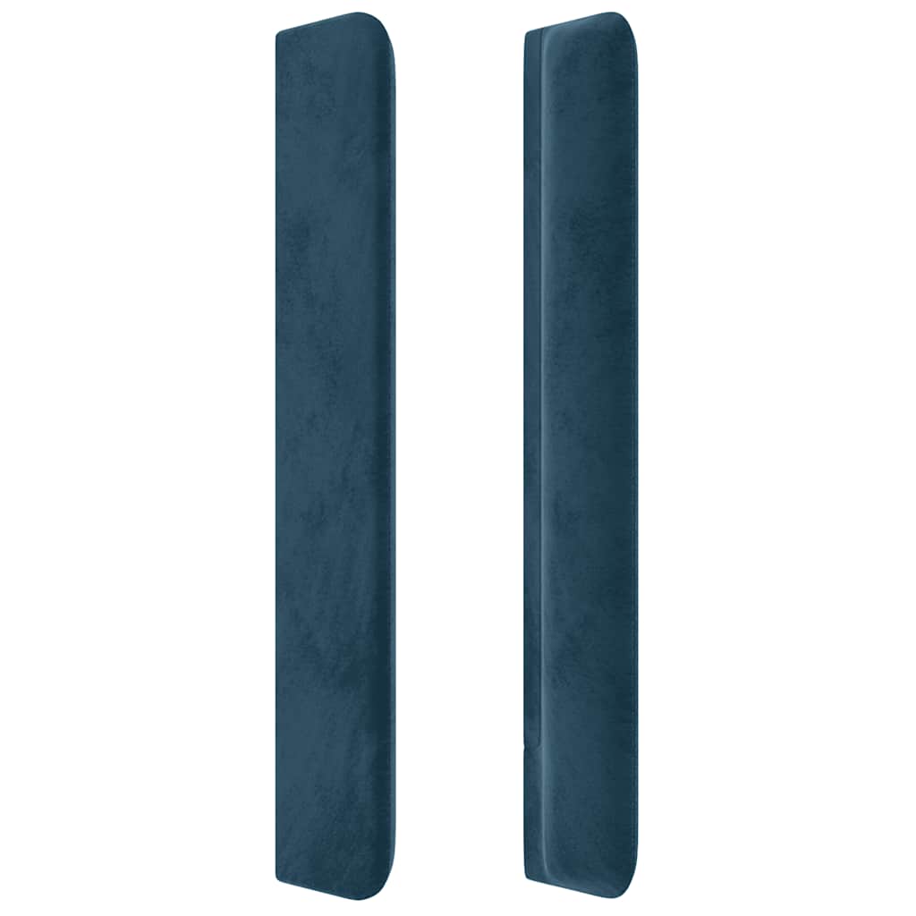 Uzglavlje s ušima tamnoplavo 203x16x118/128 cm baršunasto