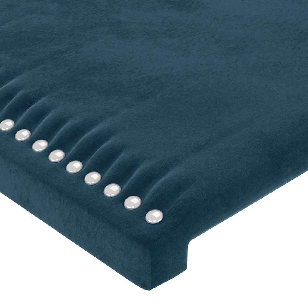 Uzglavlje s ušima tamnoplavo 203x16x118/128 cm baršunasto