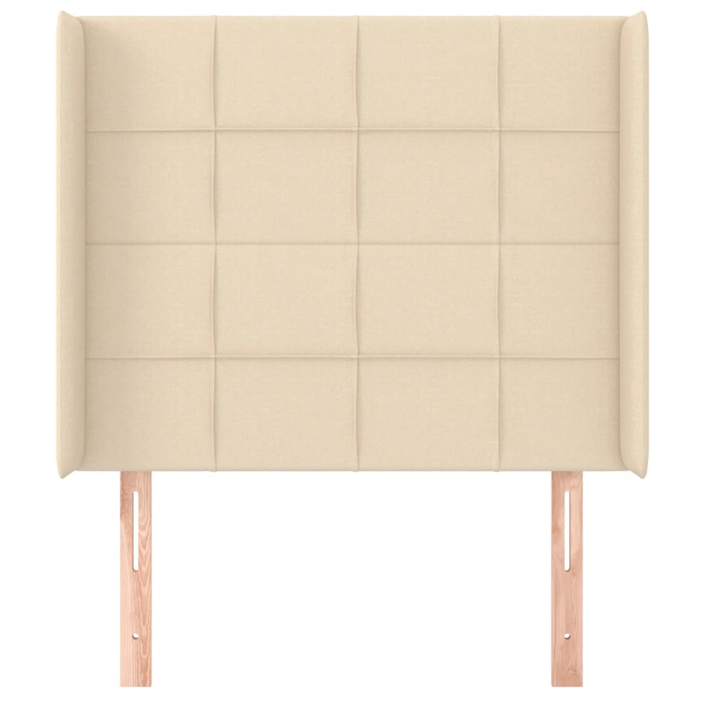 Uzglavlje s ušima krem 93x16x118/128 cm od tkanine