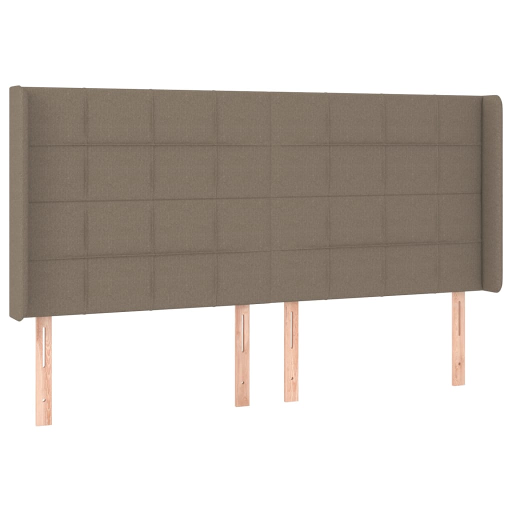 Uzglavlje s ušima smeđesivo 203x16x118/128 cm od tkanine