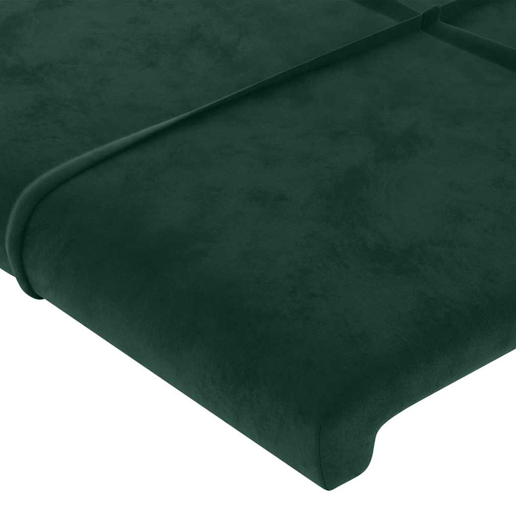 Uzglavlje s ušima tamnozeleno 103x16x118/128 cm baršunasto