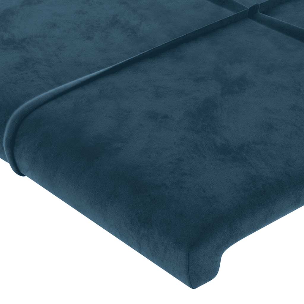 Uzglavlje s ušima tamnoplavo 183x16x118/128 cm baršunasto
