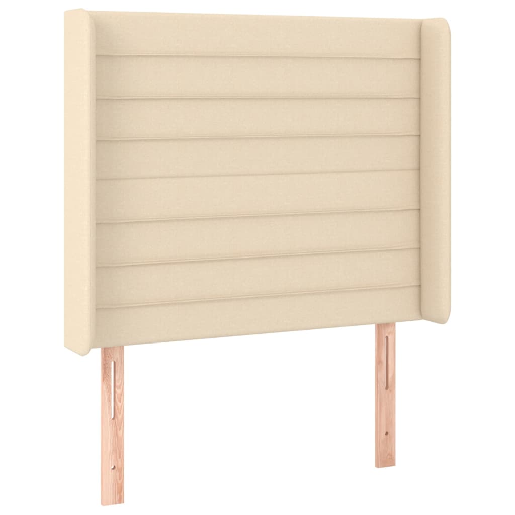 Uzglavlje s ušima krem 83x16x118/128 cm od tkanine