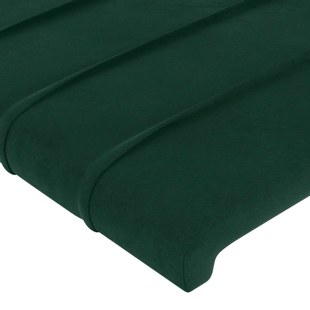 Uzglavlje s ušima tamnozeleno 103x16x118/128 cm baršunasto