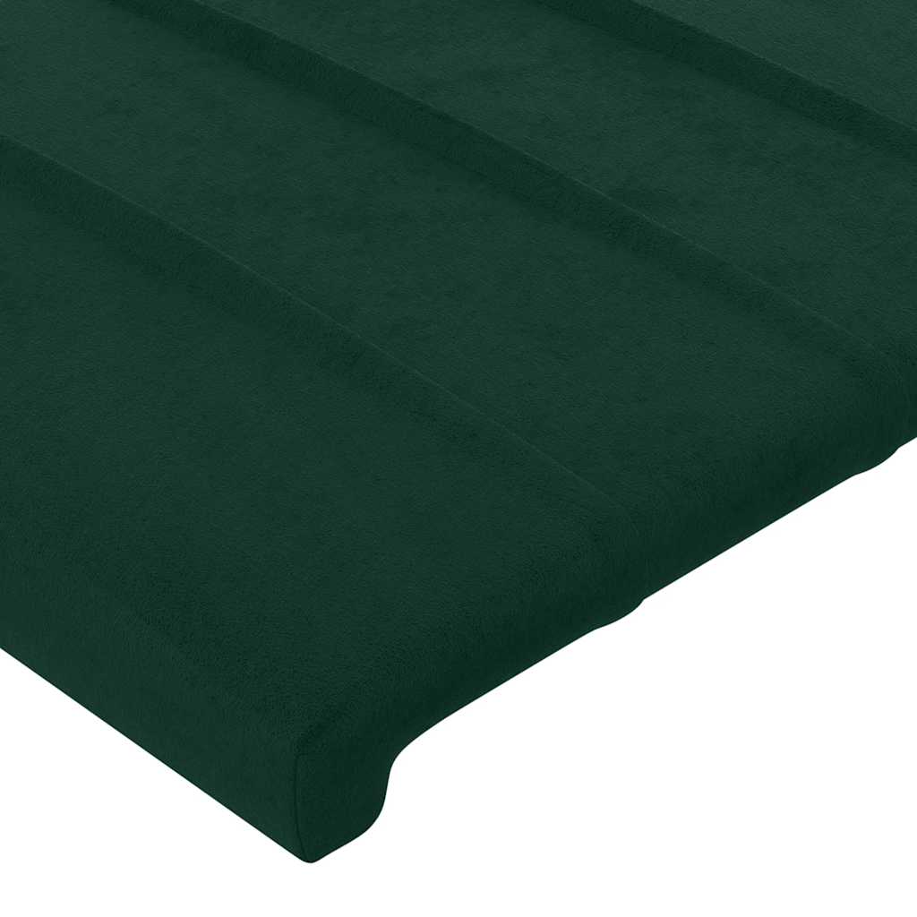 Uzglavlje s ušima tamnozeleno 103x16x118/128 cm baršunasto