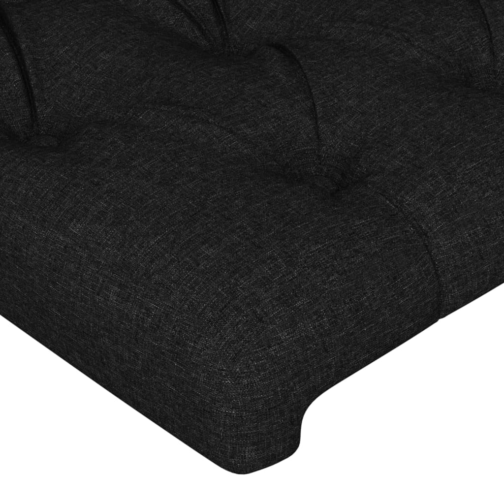 Uzglavlje s ušima crno 93x16x118/128 cm od tkanine