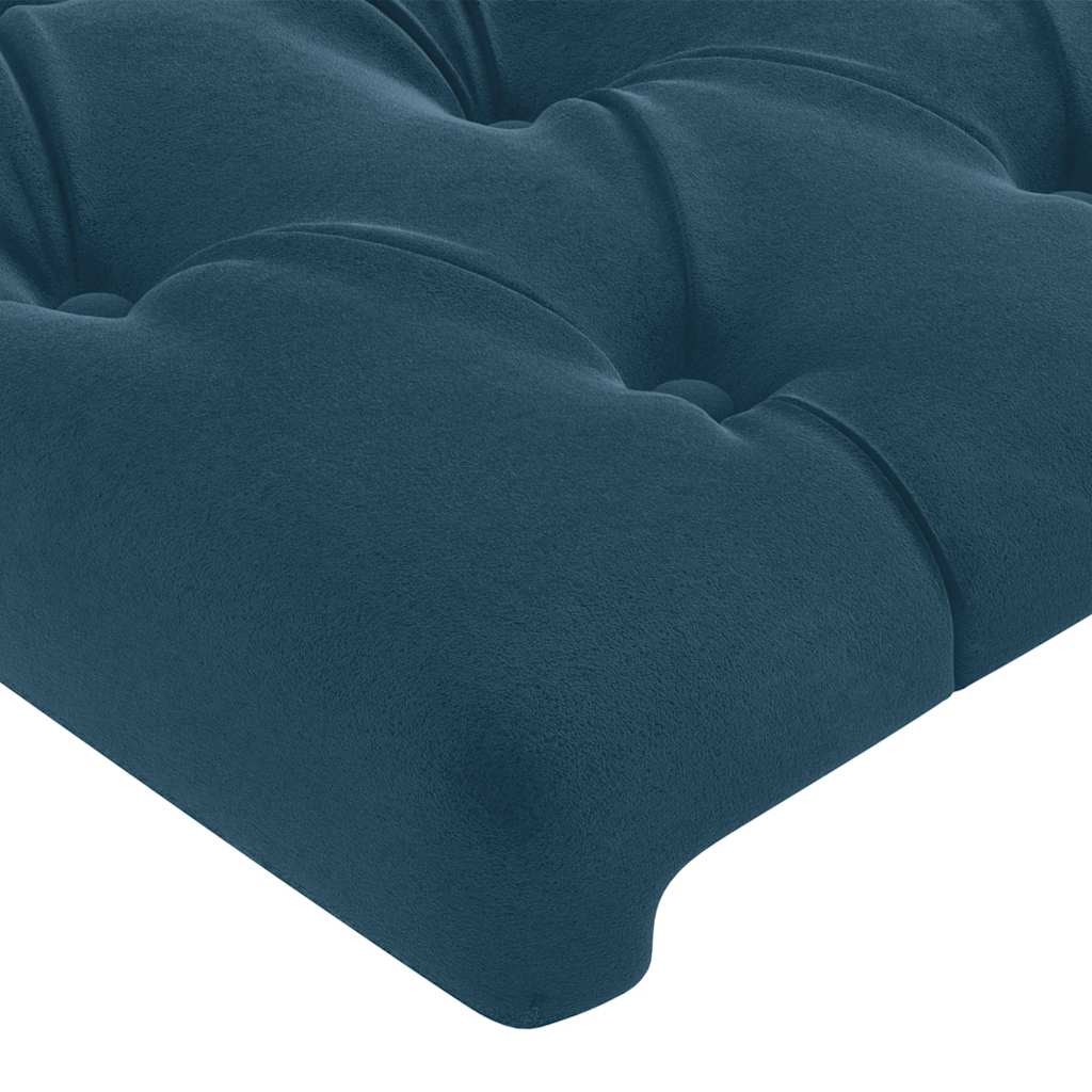Uzglavlje s ušima tamnoplavo 203x16x118/128 cm baršunasto