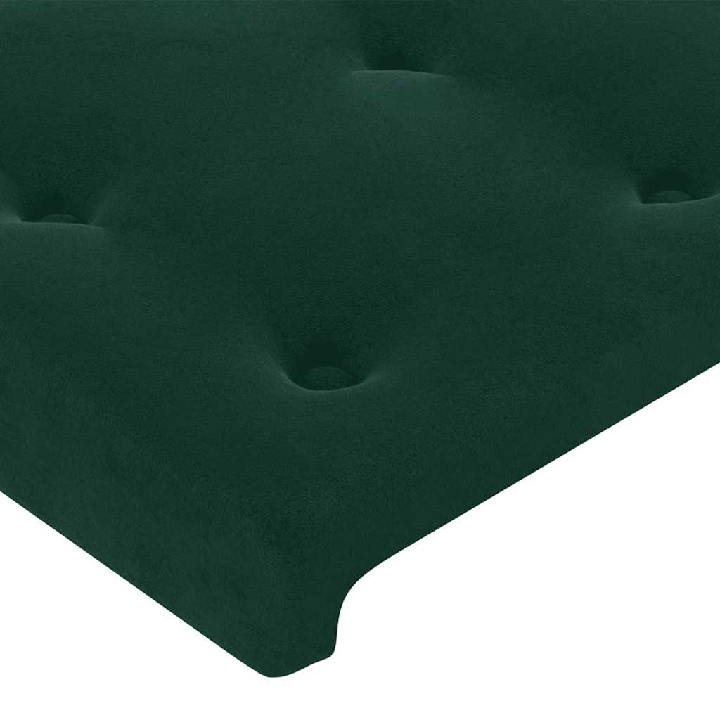 Uzglavlje s ušima tamnozeleno 163x16x118/128 cm baršunasto