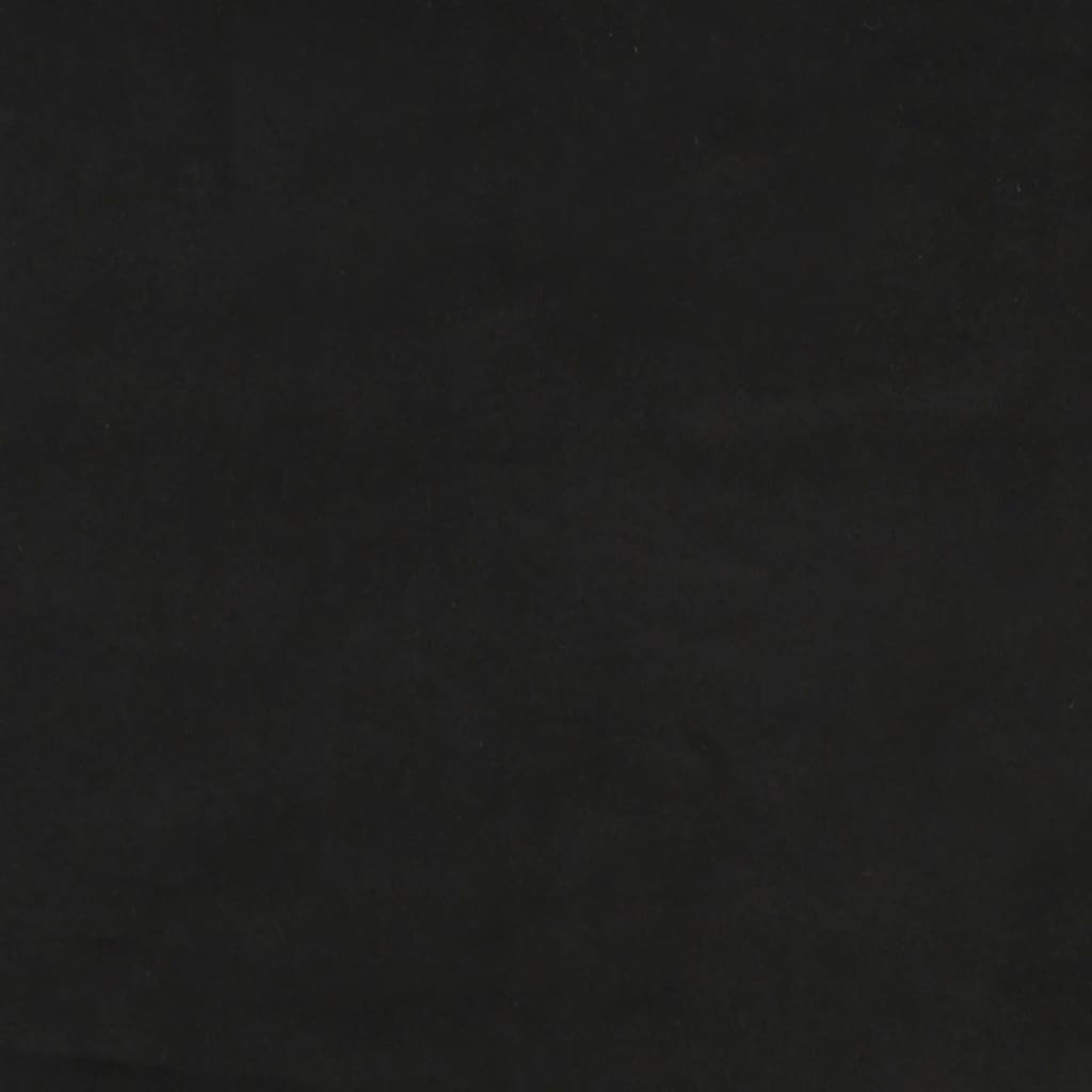 Uzglavlje s ušima crno 203x16x118/128 cm baršunasto