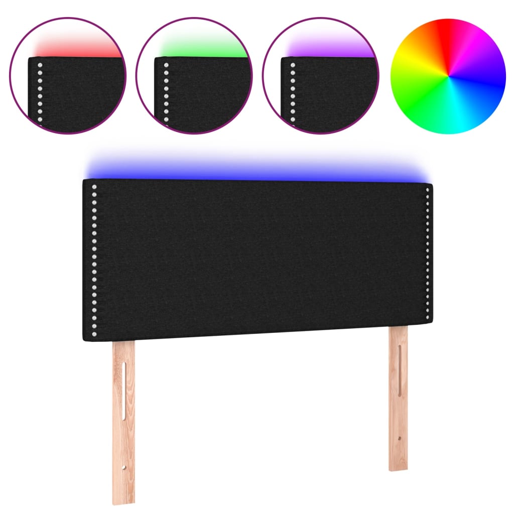 LED uzglavlje crno 90x5x78/88 cm od tkanine