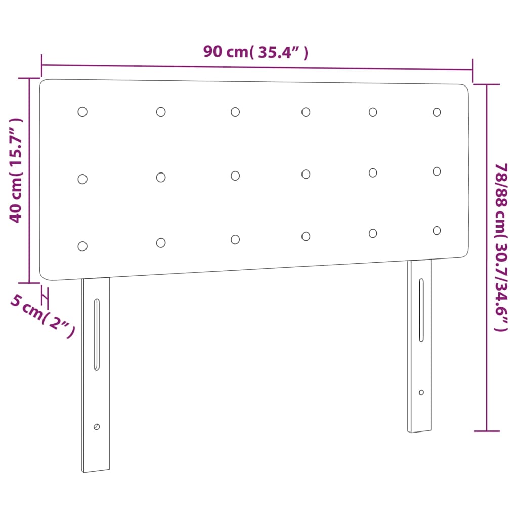LED uzglavlje bijelo 90 x 5 x 78/88 cm od umjetne kože