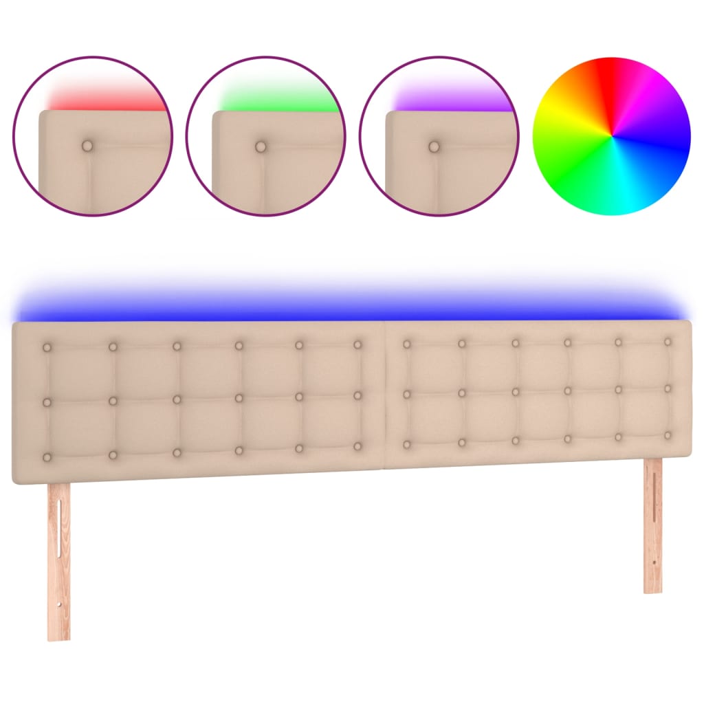 LED uzglavlje boja cappuccina 180 x 5 x 78/88cm od umjetne kože