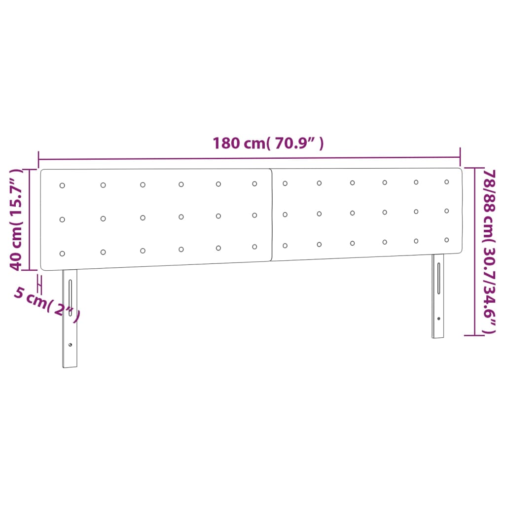 LED uzglavlje boja cappuccina 180 x 5 x 78/88cm od umjetne kože