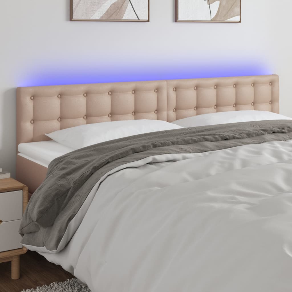 LED uzglavlje boja cappuccina 180 x 5 x 78/88cm od umjetne kože