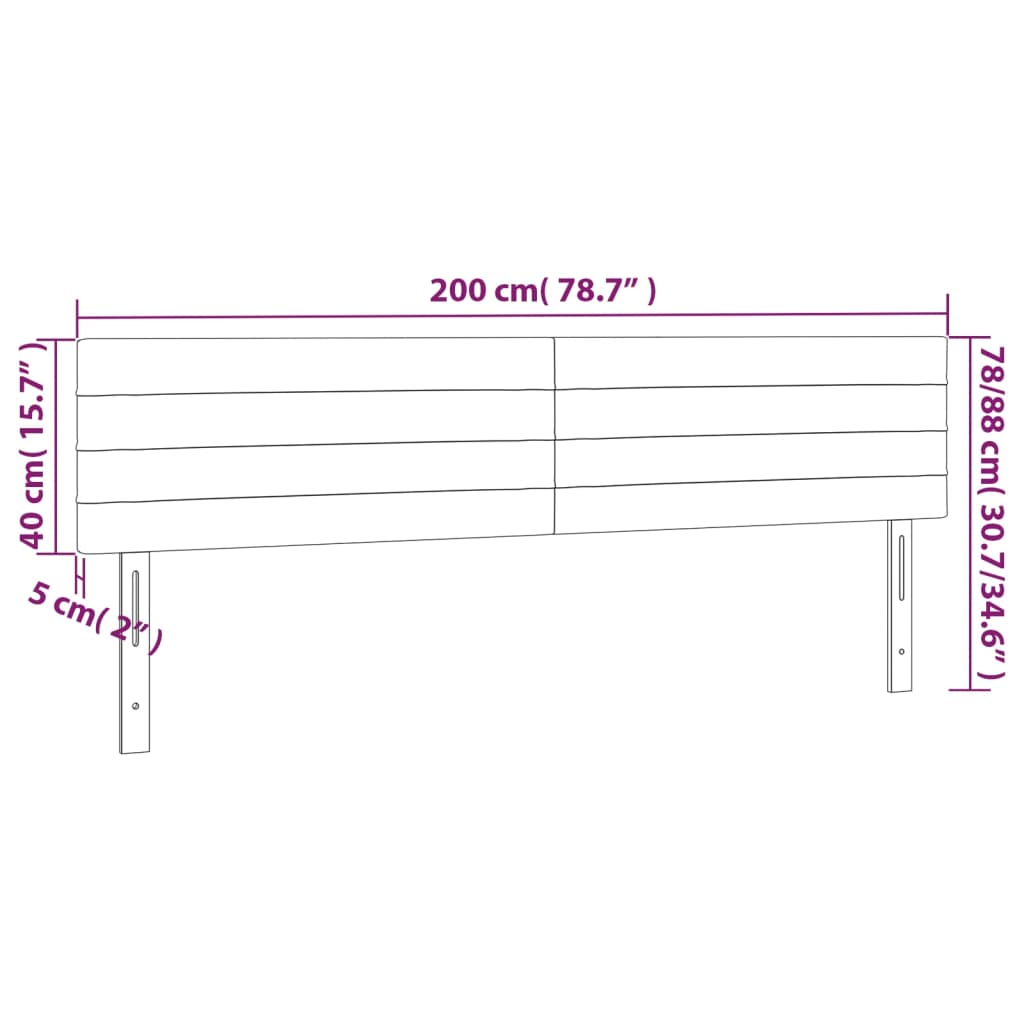 LED uzglavlje tamnosivo 200x5x78/88 cm od tkanine