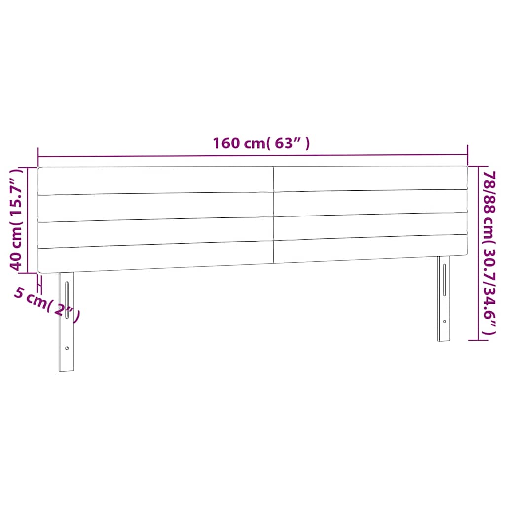 LED uzglavlje tamnozeleno 160x5x78/88 cm baršunasto
