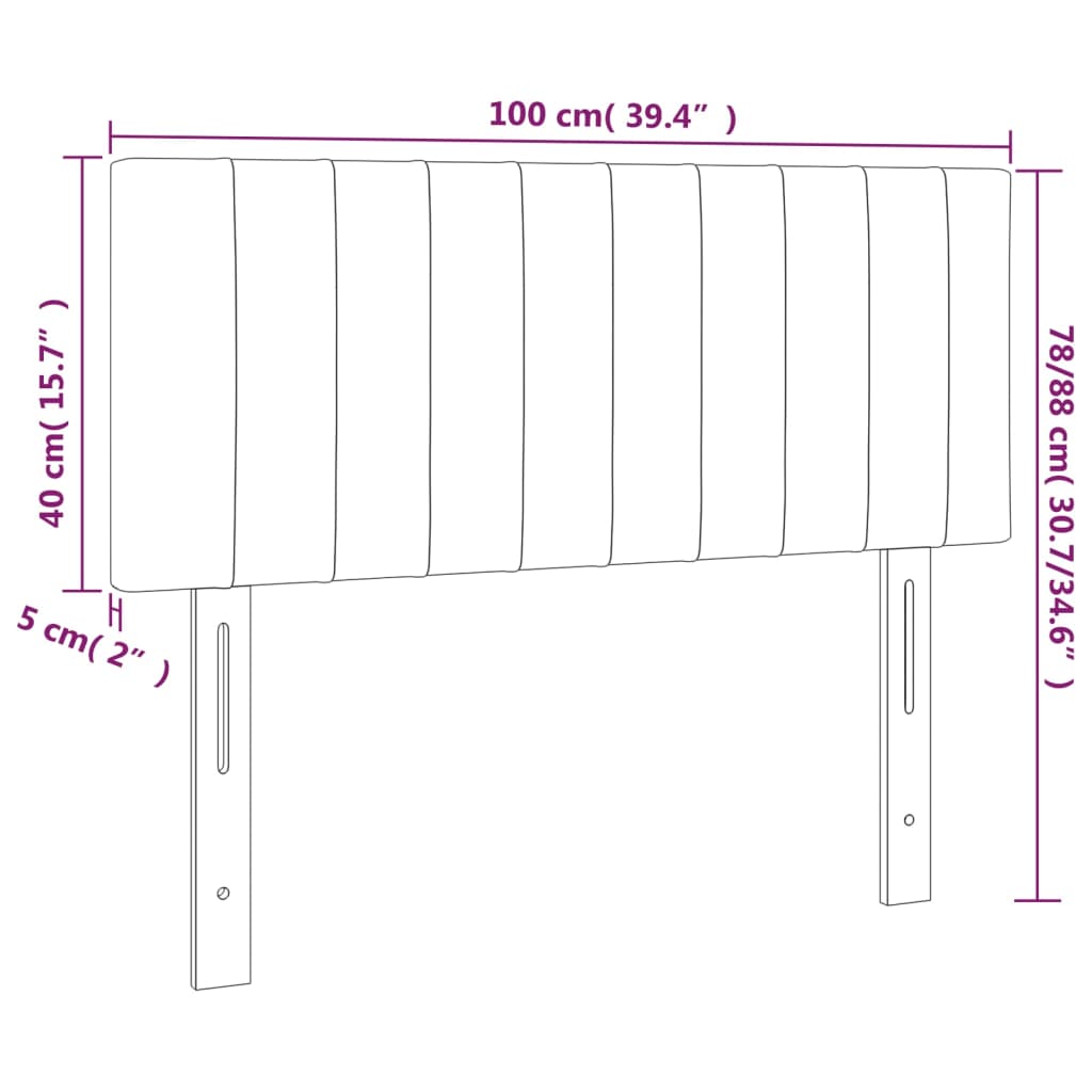 LED uzglavlje svjetlosivo 100x5x78/88 cm baršunasto