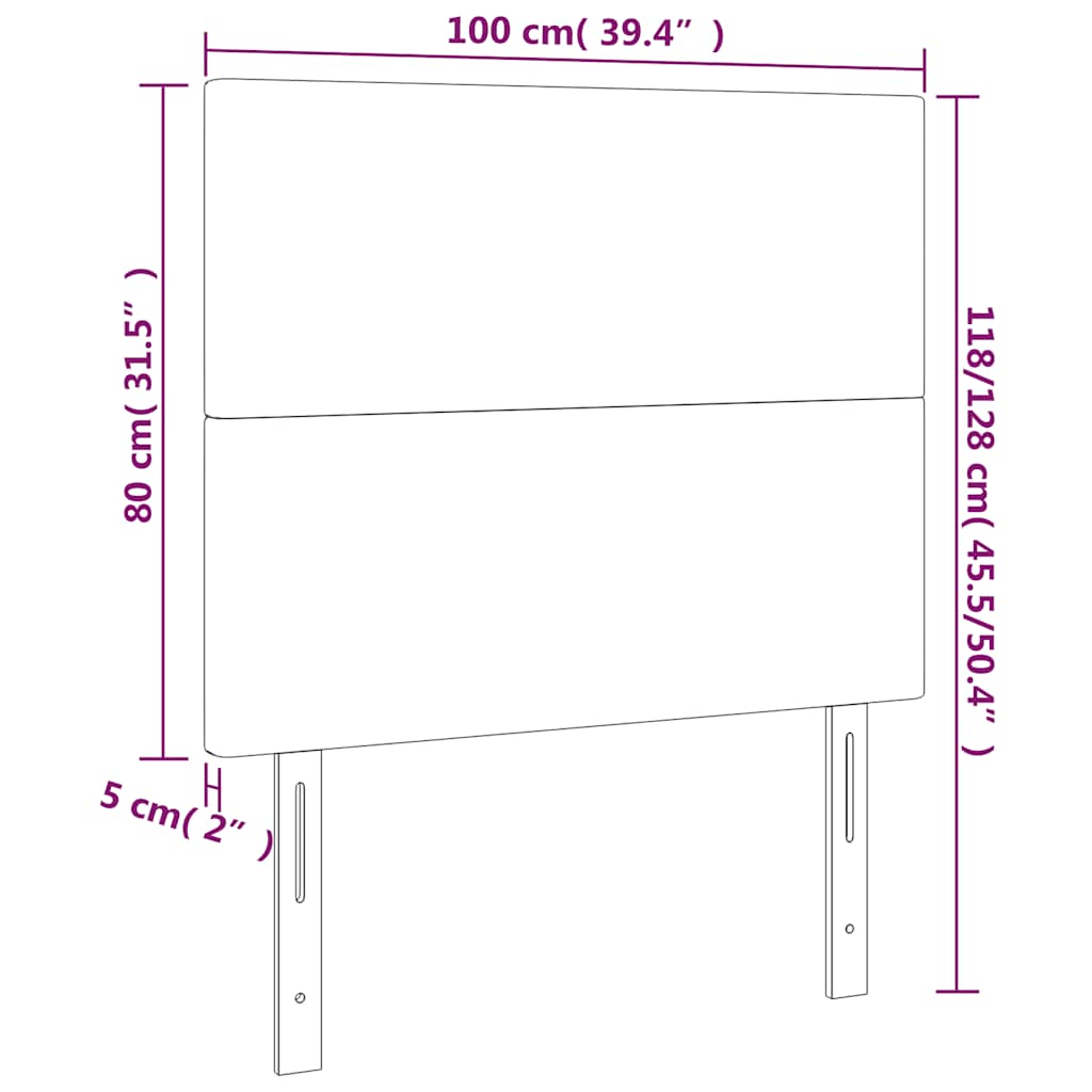 LED uzglavlje tamnoplavo 100x5x118/128 cm baršunasto