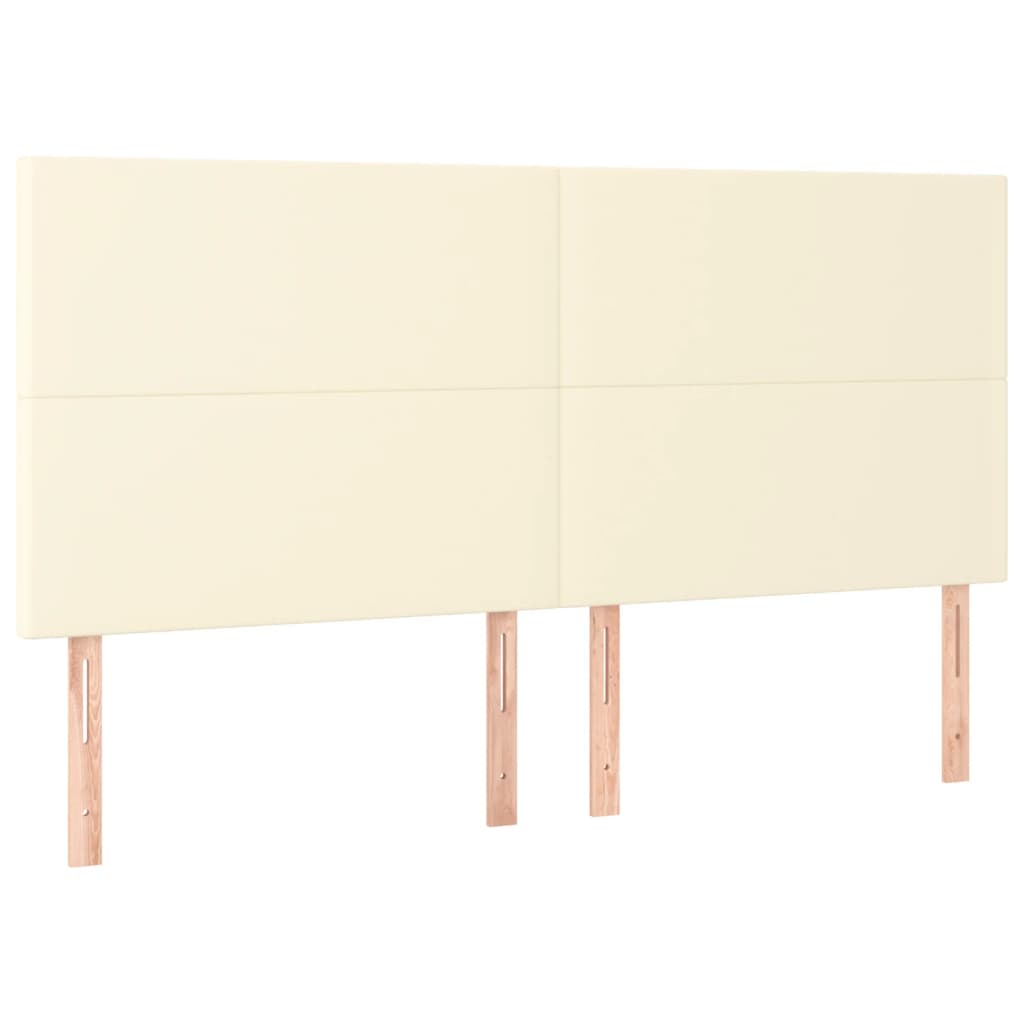 LED uzglavlje krem 160x5x118/128 cm od umjetne kože