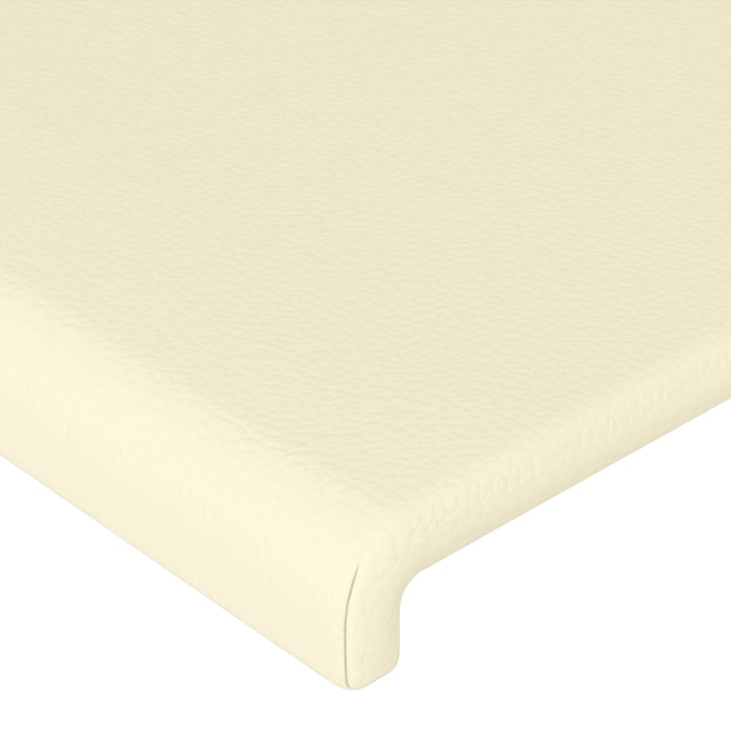 LED uzglavlje krem 200x5x118/128 cm od umjetne kože