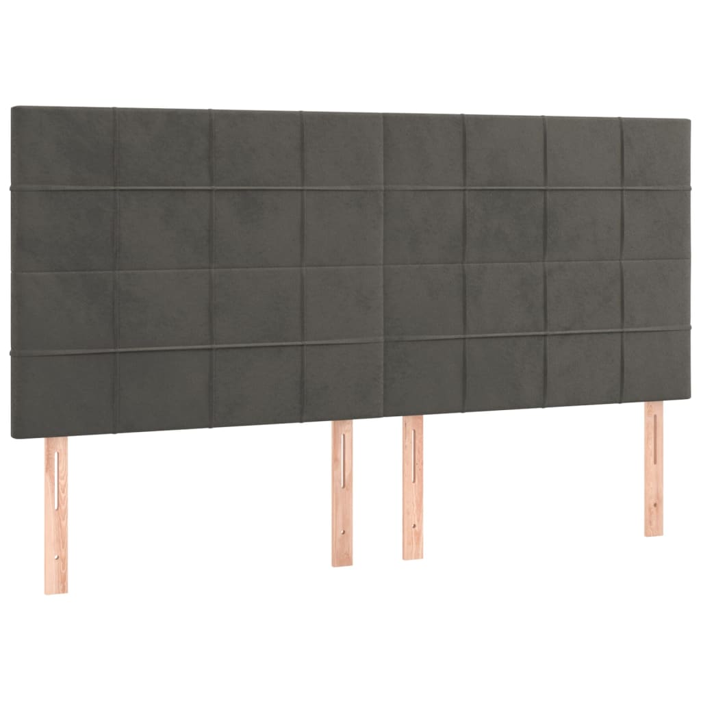 LED uzglavlje tamnosivo 160x5x118/128 cm baršunasto