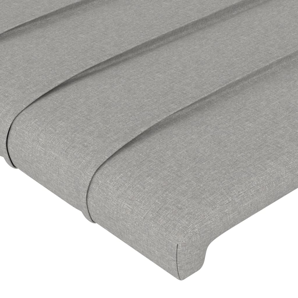 LED uzglavlje svjetlosivo 100x5x118/128 cm od tkanine