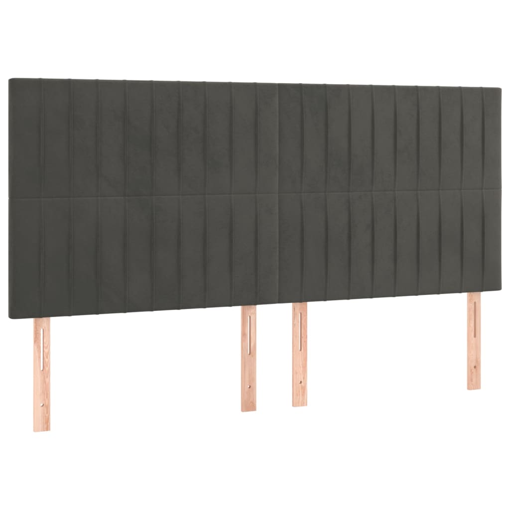 LED uzglavlje tamnosivo 160x5x118/128 cm baršunasto