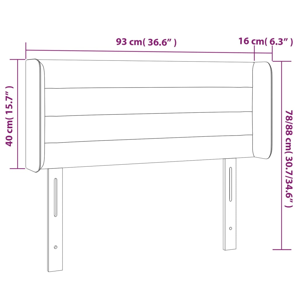 LED uzglavlje svjetlosivo 93x16x78/88 cm od tkanine