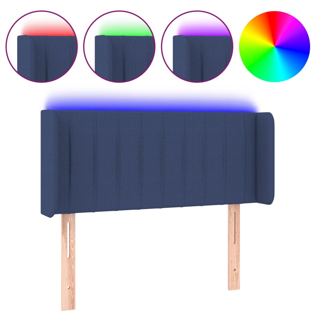 LED uzglavlje plavo 93x16x78/88 cm od tkanine