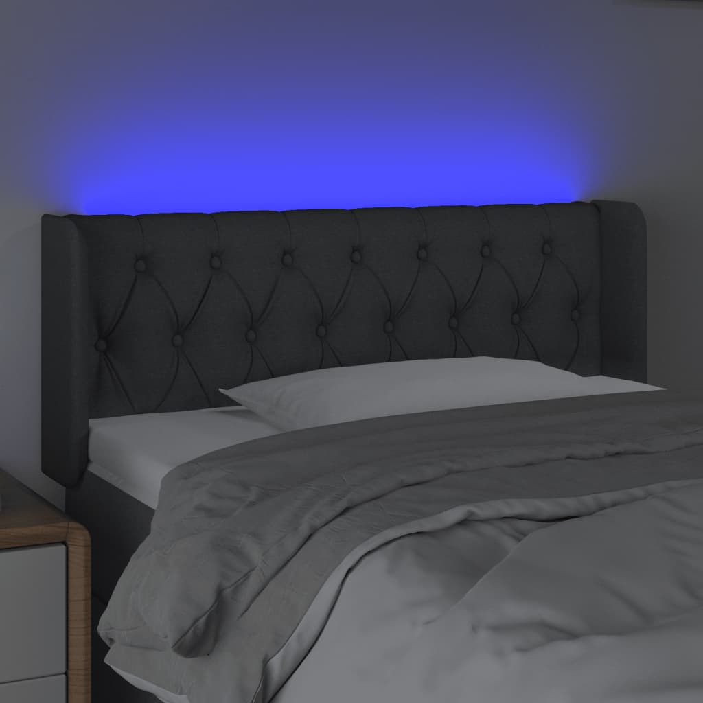 LED uzglavlje tamnosivo 103x16x78/88 cm od tkanine