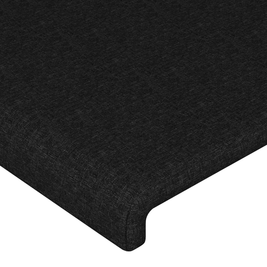 LED uzglavlje crno 163 x 16 x 118/128 cm od tkanine